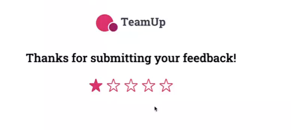 Post review thank you page for a 1 star rating.